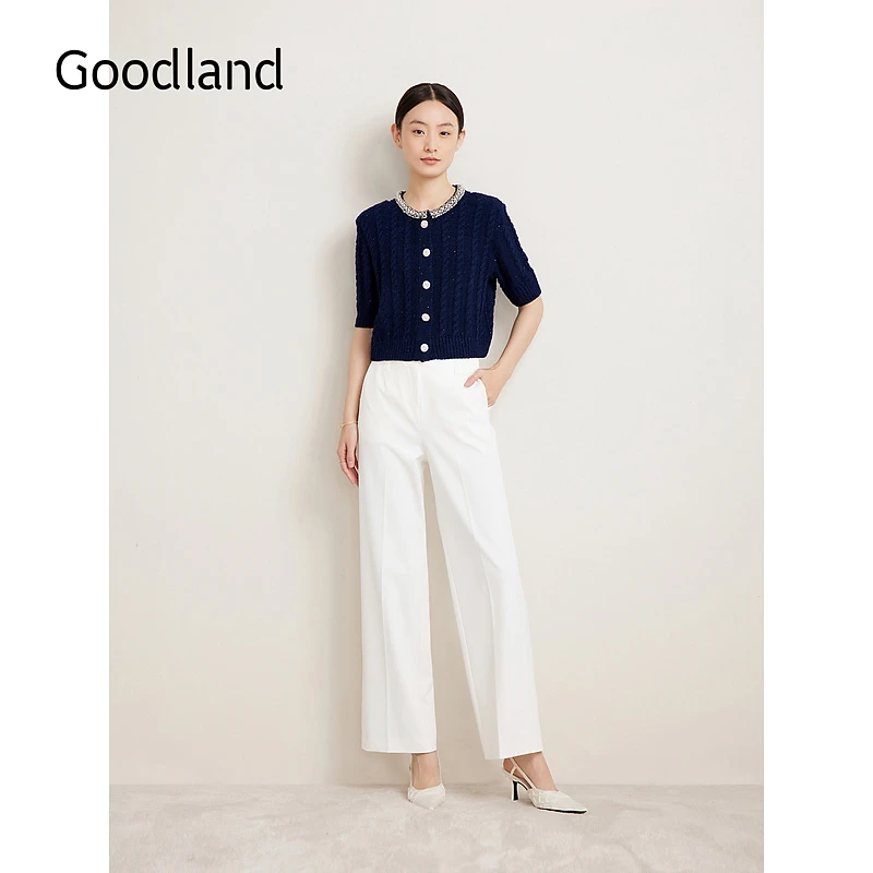 【晨粉专享价】Goodland美地女装毛织开衫LC34106320