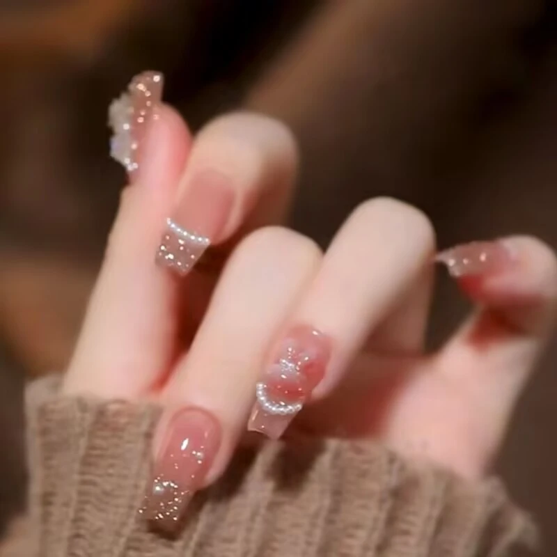 【长款】梯形芭蕾甲显白变色可爱俏皮兔子成品穿戴美甲贴片390