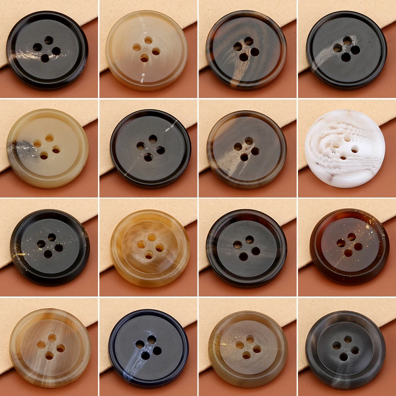 黑色树脂纽扣百搭男女西装羊绒大衣扣子高端西服裤子装饰钮扣配件