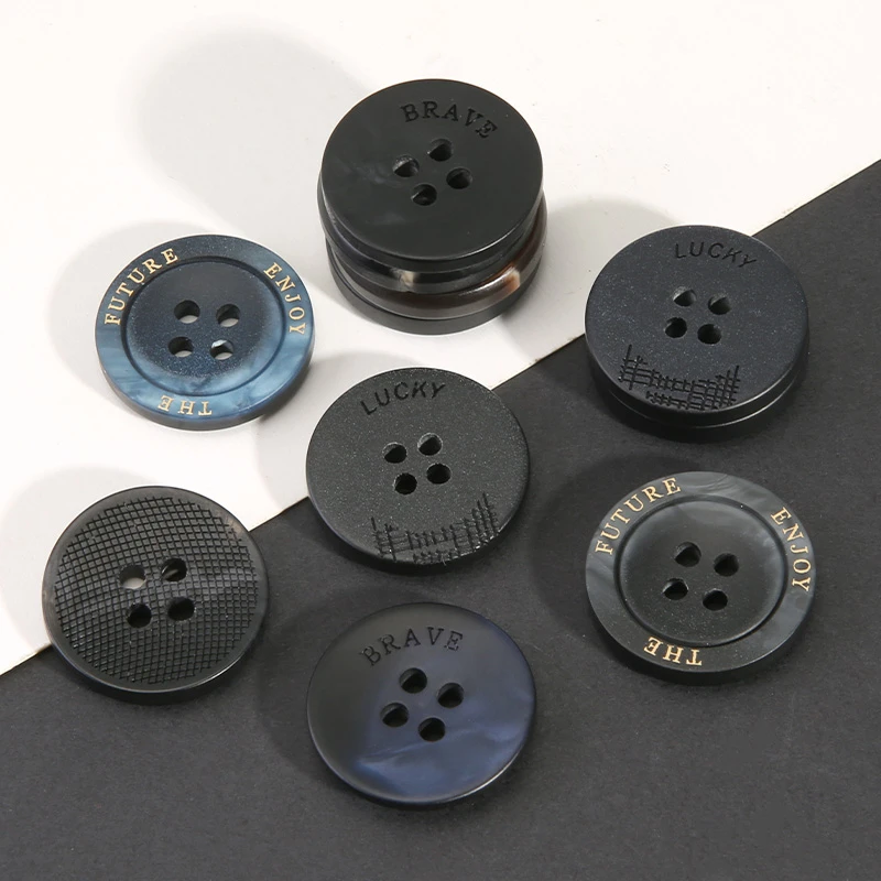 百搭黑色西装扣子高端树脂纽扣圆形西服袖口裤子男女毛衣钮扣配件