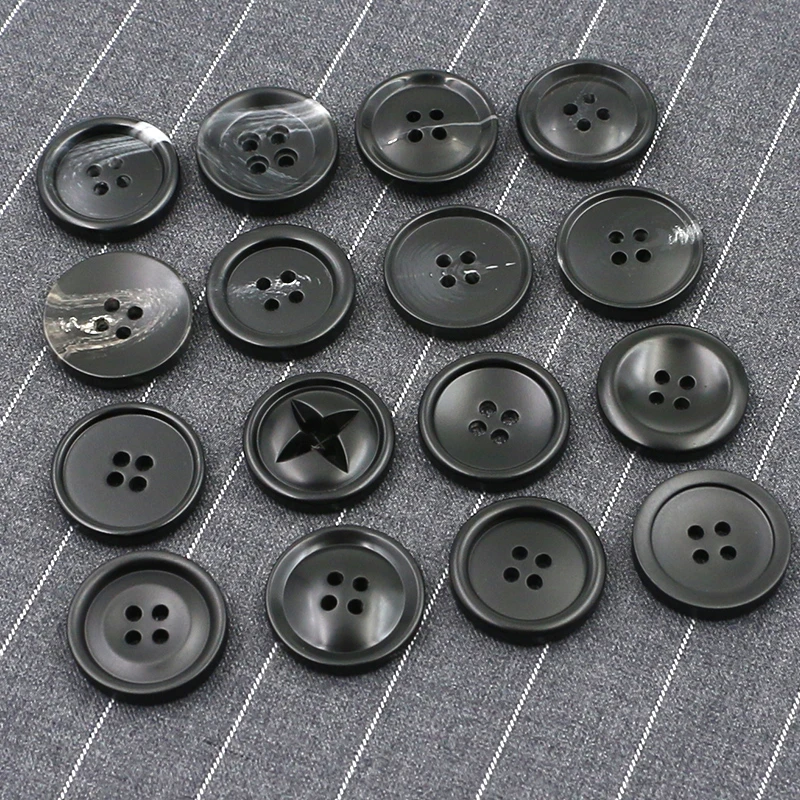 纽扣上衣女大衣黑色外套百搭男西装裤子圆形树脂扣子风衣衣服装饰