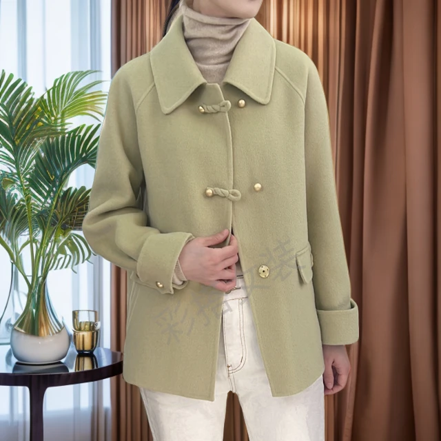 N582--甜美风短款女士双面羊毛大衣时尚百搭显瘦毛呢外套