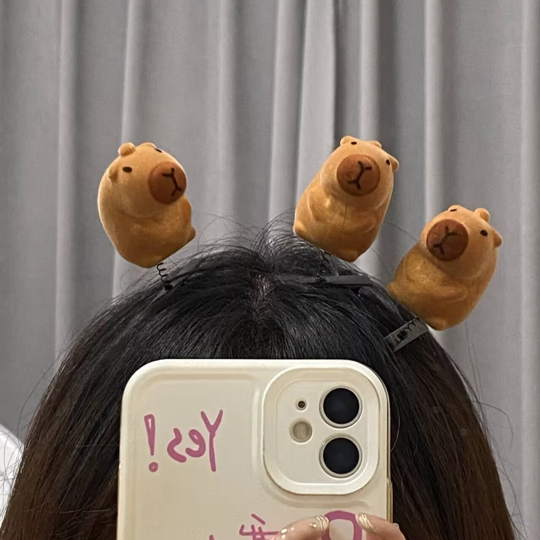 【00和猫】卡皮巴拉弹簧发夹时尚发夹可爱发饰潮流发夹