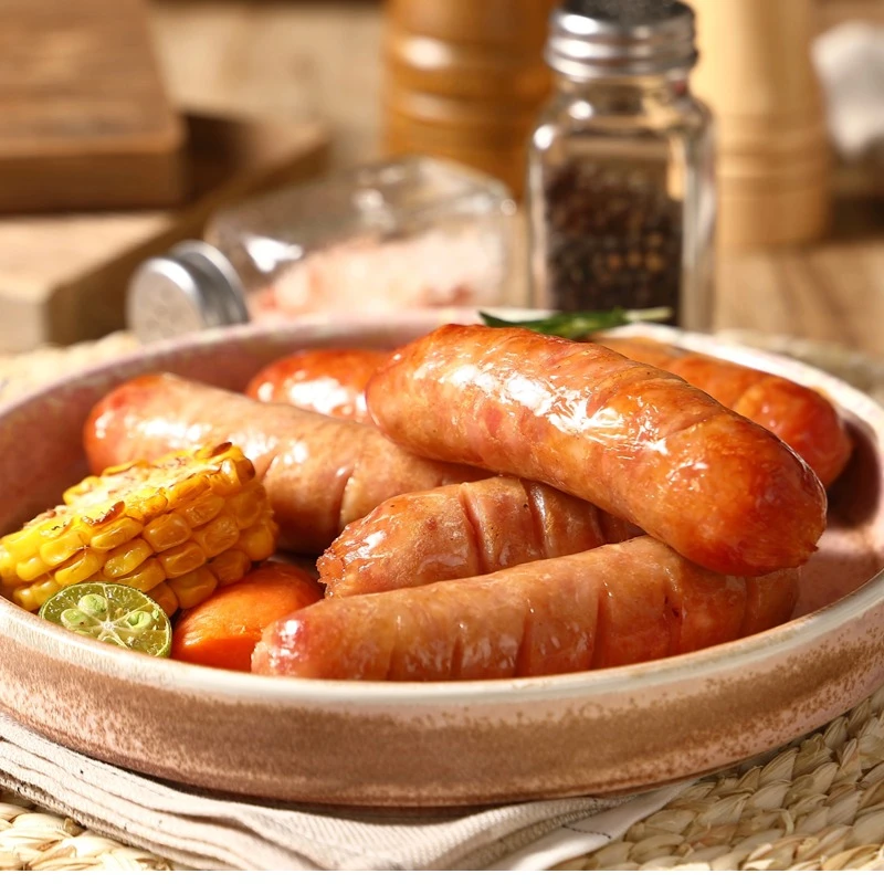 火山石爆汁脆皮烤肠空气炸锅食材黑椒烤肉肠纯地道热狗