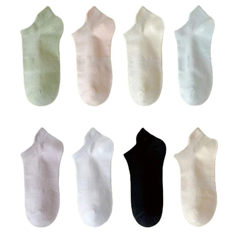 BIGUBIGU秋季ins短筒女款纯色低帮提耳短袜百搭基础透气浅口船袜