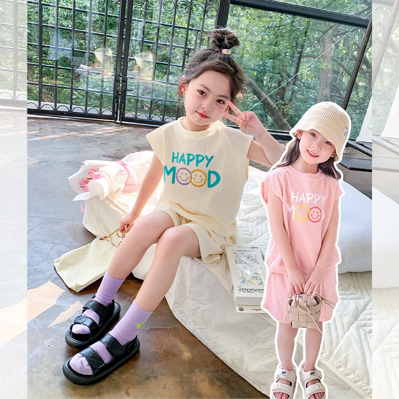 儿童夏款套装女童夏季运动套装2024新款网红洋气短裤夏装大童休闲