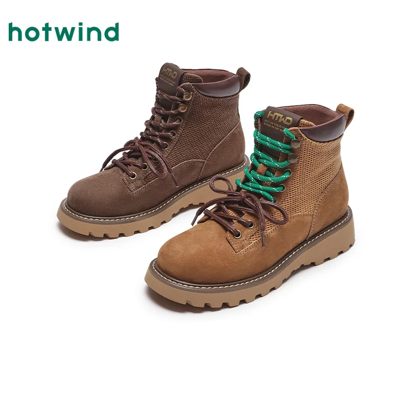 热风2024年冬季新款女士时尚休闲靴H95W4813