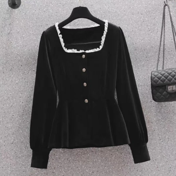 大码女装秋冬新款显瘦时尚小众上衣胖MM洋气减龄衬衫潮-QGQY7522