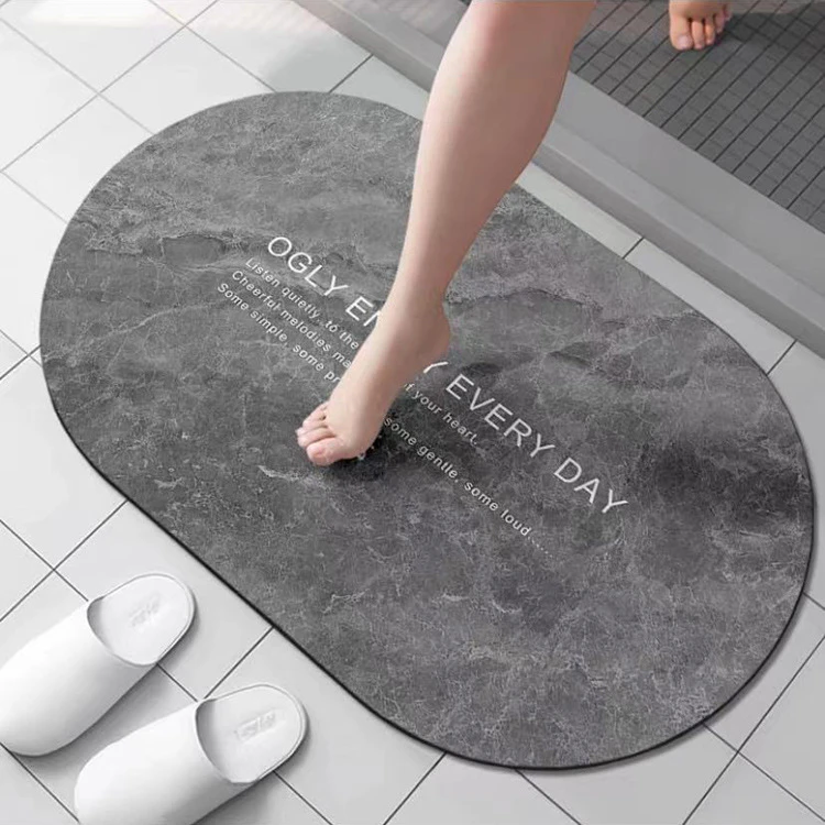 浴室硅藻泥垫子防滑脚垫地毯吸水印花厨房卫生间门口地垫简约速干