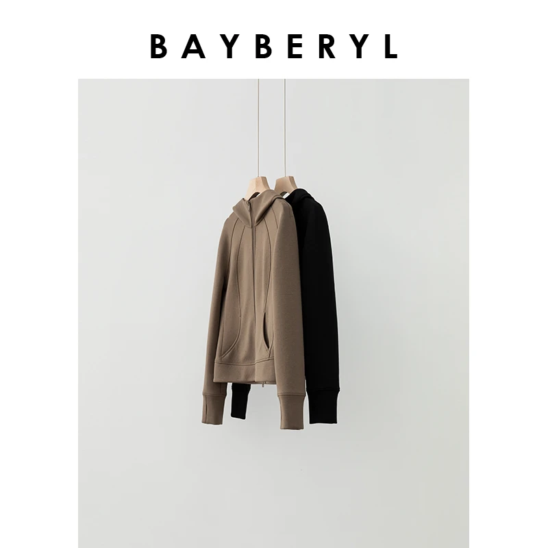 Z6-BAYBERYL老贝人鱼线*加绒发热显瘦连帽冬百搭卫衣NT4J0923