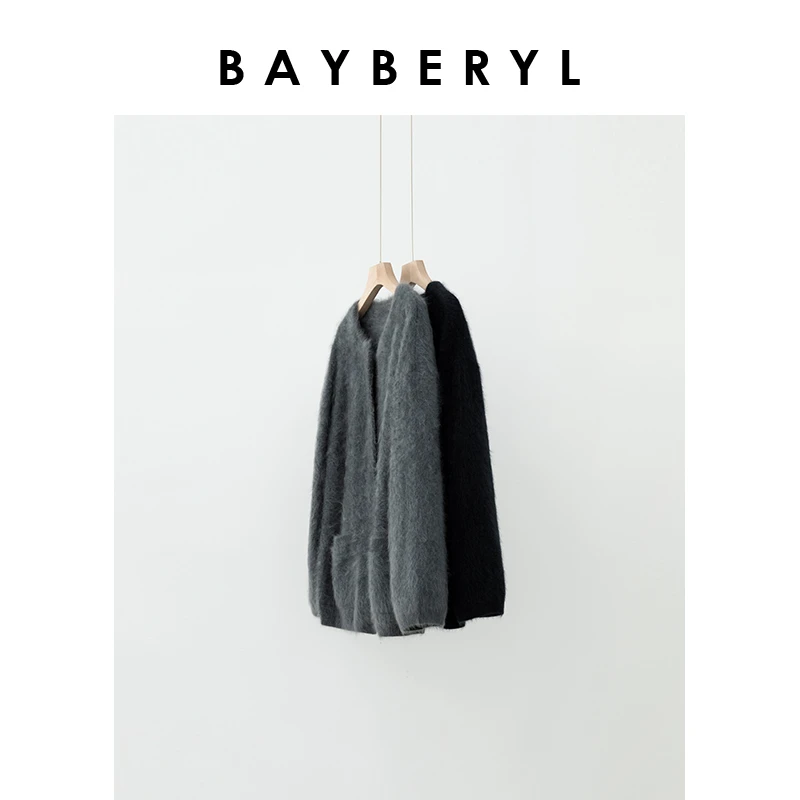 Z6-BAYBERYL老贝雾都*柔软绒感氛围暖圆领针织开衫ZZS4K1934