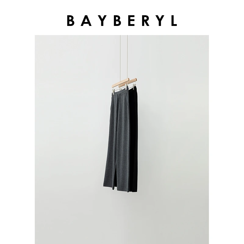 Z6-BAYBERYL老贝针织裤*慵懒简约松紧抽绳直筒休闲裤XXK4J0601