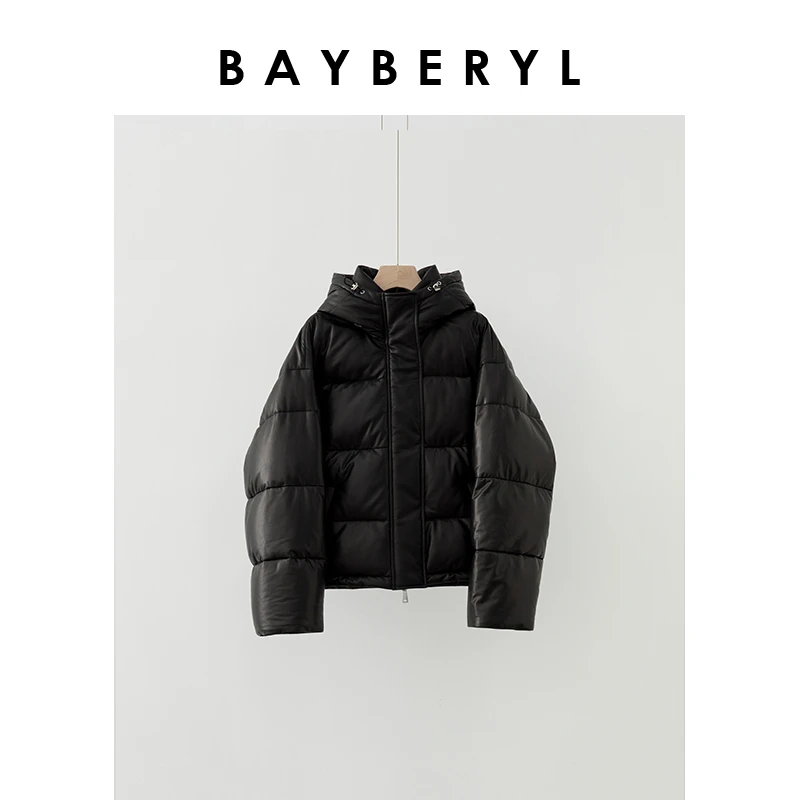 Z6-老贝北极圈*黑色连帽冬保暖时髦皮羽绒服PY4J1705