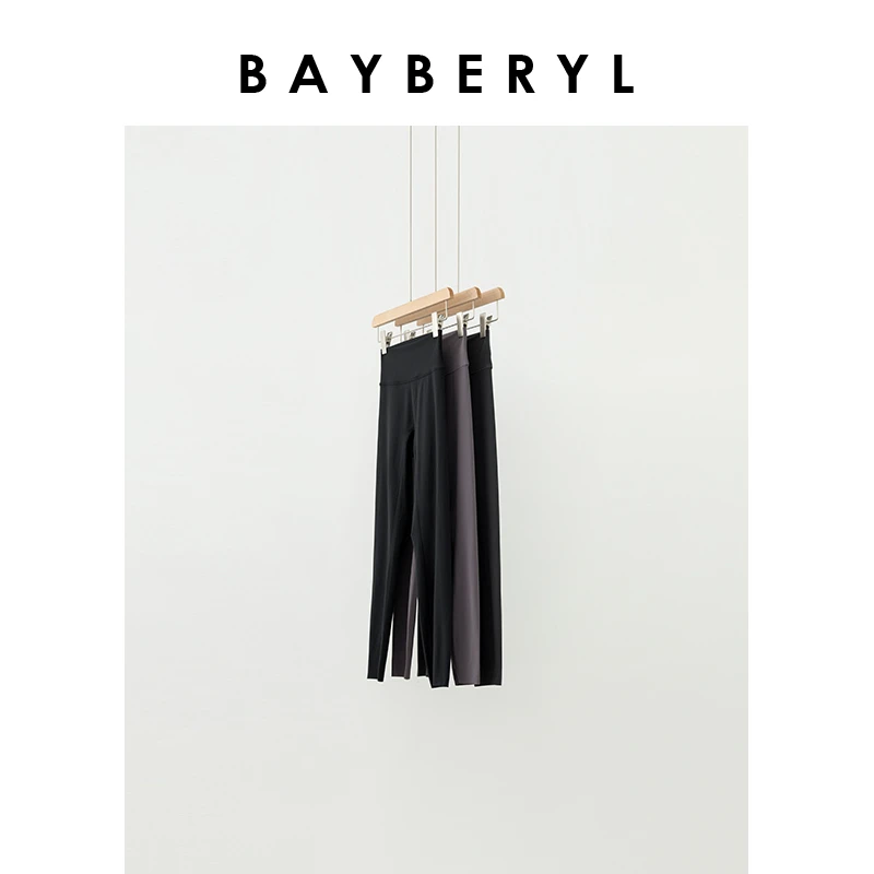 BAYBERYL老贝裸感高腰弹力紧身瑜伽舒适运动打底裤DD4I0323-9/5