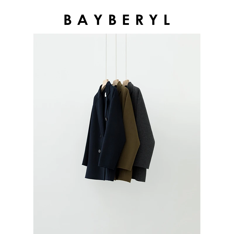 BAYBERYL老贝继承者*AC翻驳领双排扣毛呢大衣秋MF4F0103-8/17