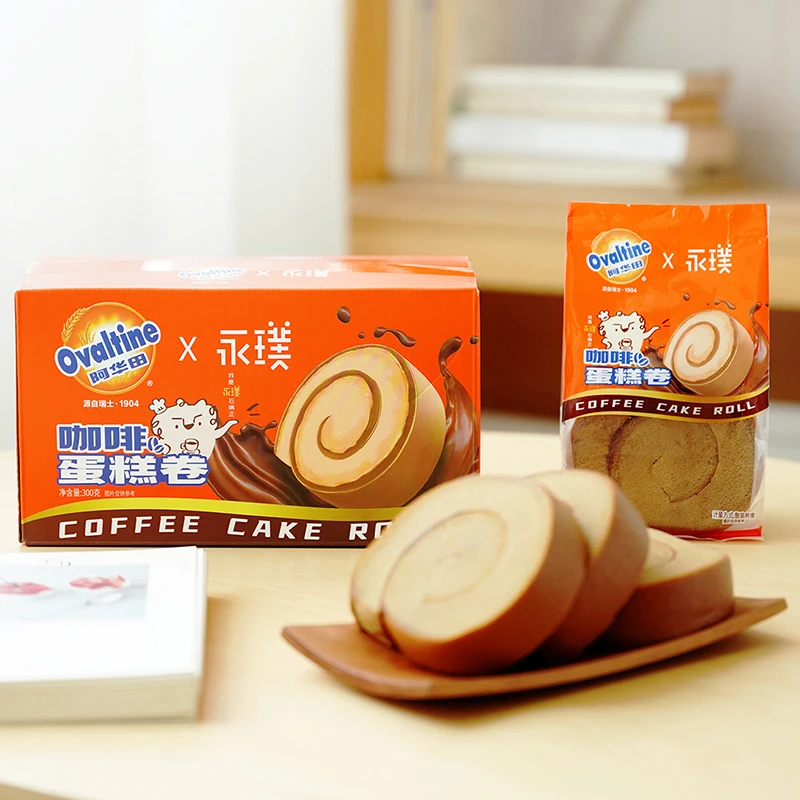 鲜尝厚买永璞阿华田可可咖啡味蛋糕瑞士卷早餐下午茶点心300g