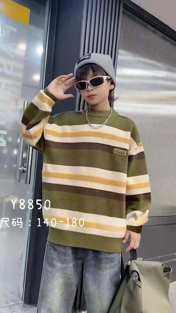 中童女中童男中童穿搭好看新款时尚休闲儿童套装牛仔百搭秋款印花