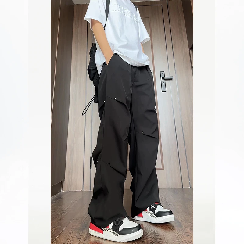 直筒男款2024户外防水冲锋裤男女同款休闲裤日系工装裤百搭阔腿裤