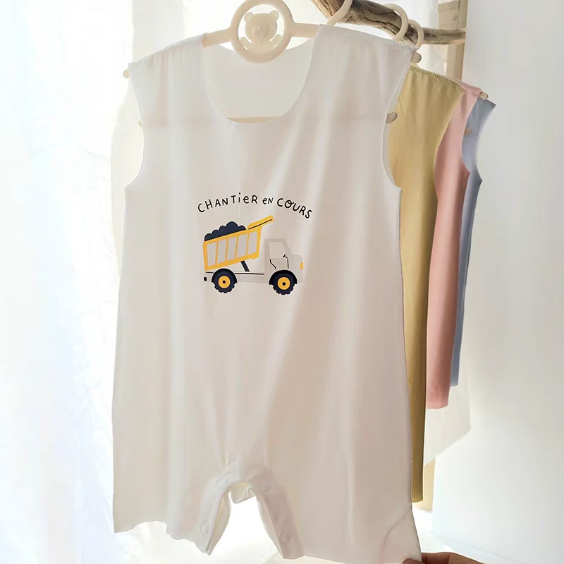 宝宝夏季哈衣连体衣空调屋衣服空调服睡衣莫代尔冰感亲肤冰丝