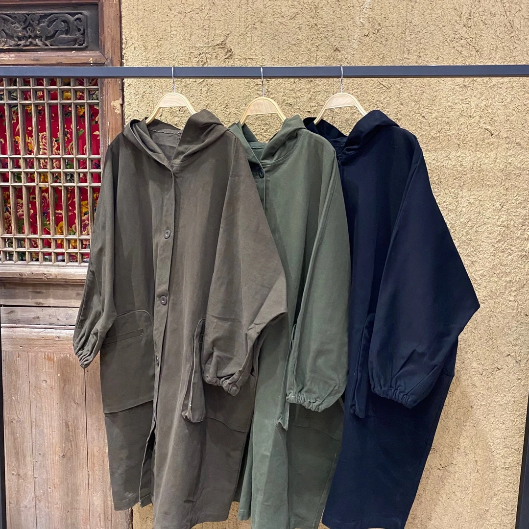 1209带帽大风衣外套