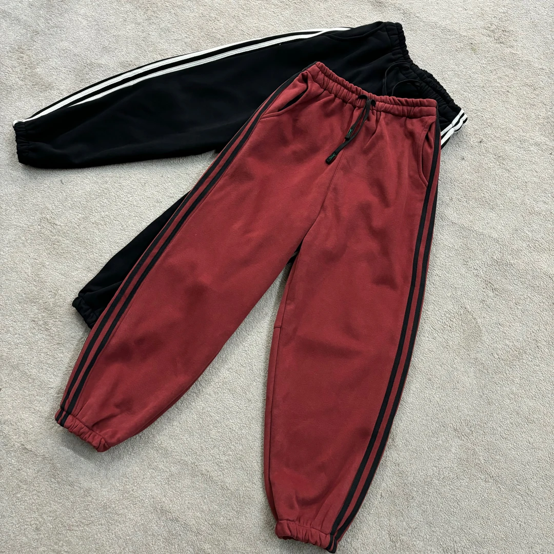 【冰冰一号店】冬款5580#拼条加绒卫裤休闲百搭保暖加厚