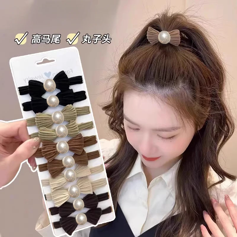 蝴蝶结高马尾头绳女2023新款扎头发橡皮筋高弹力发绳