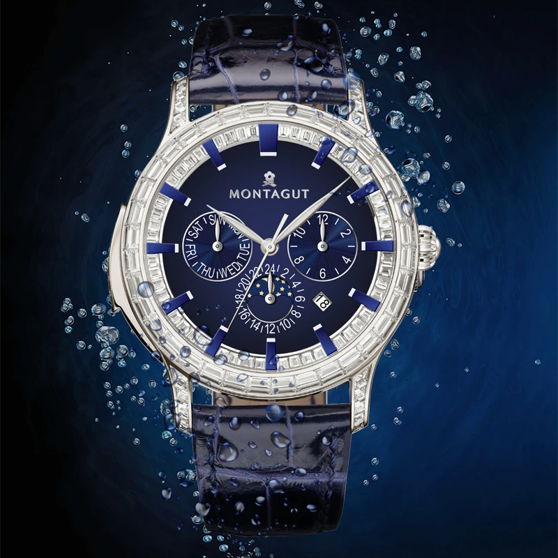 MONTAGUT梦特娇浪漫星月镶钻时尚男表-xzx
