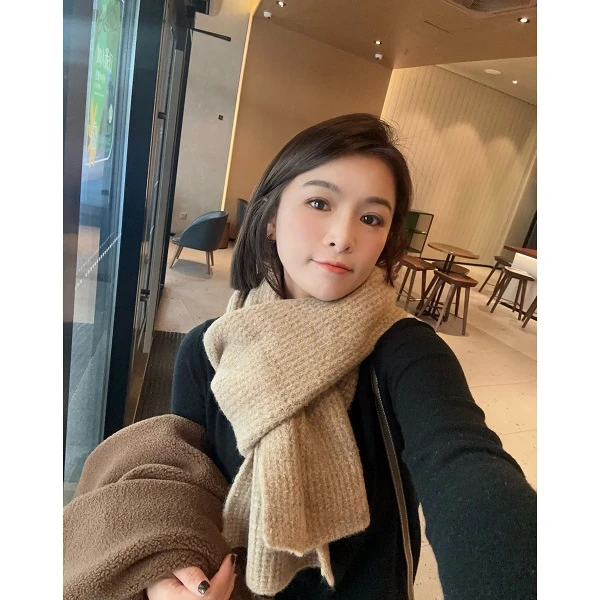 【情侣款】温暖口碑款！韩系纯色高级感保暖加厚针织围巾