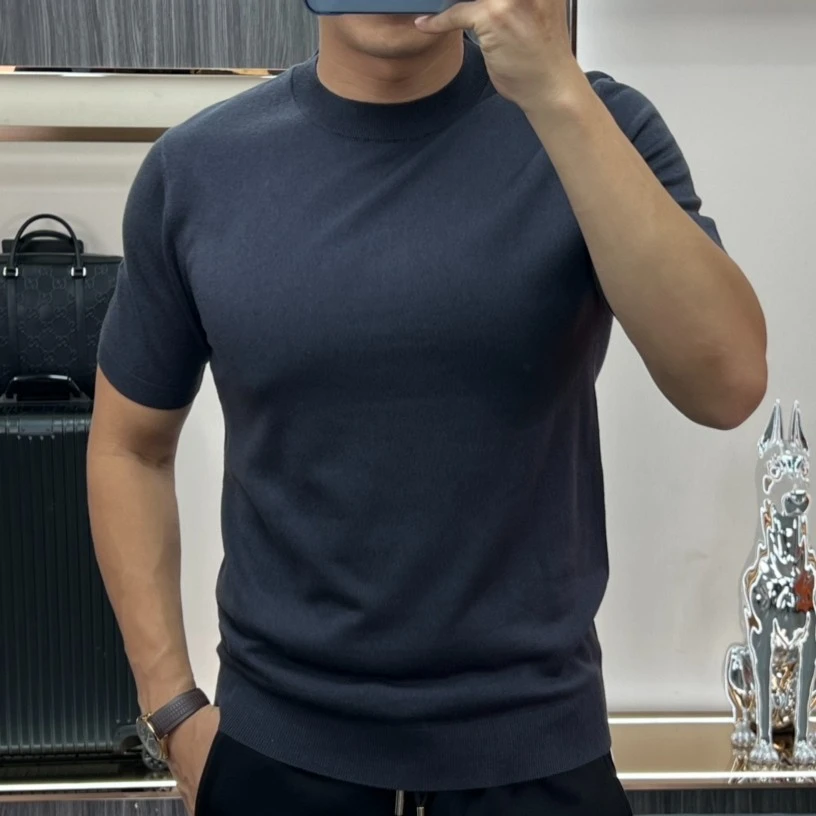 秋季新品Fimos男士纯色短袖针织T恤柔软舒适经典百搭 DT2