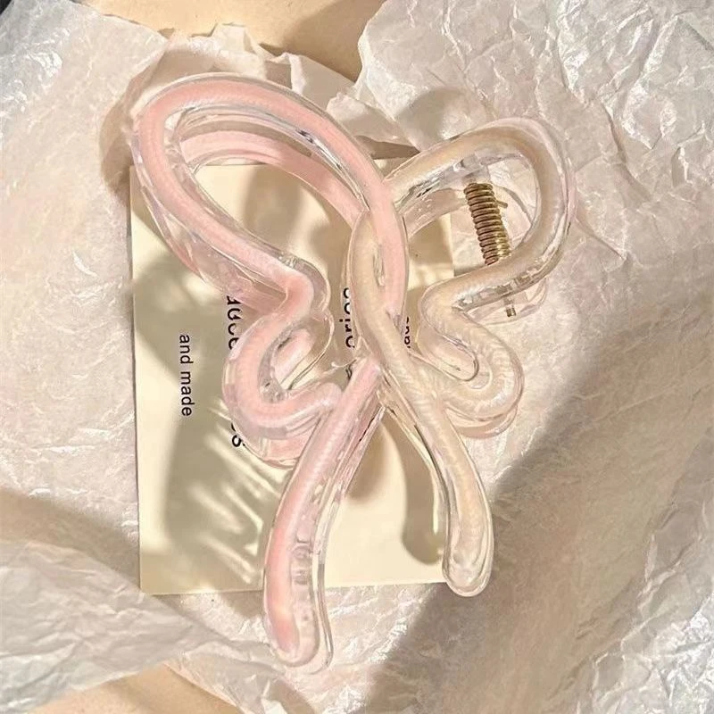 滴油渐变清新蝴蝶鲨鱼夹后脑勺抓夹少女心女孩发饰双气质碎发发夹