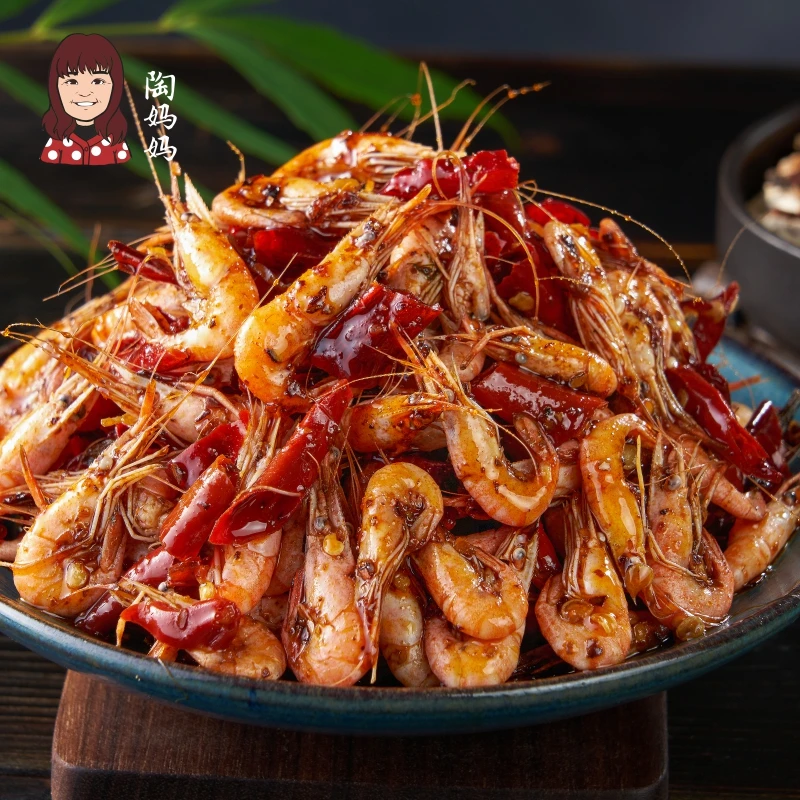 陶妈妈麻辣小虾熟食卤味香辣小河虾虾仁鲜香小吃下酒菜特色120克