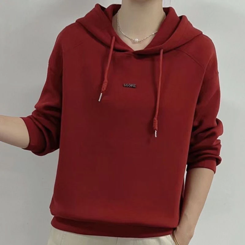 2024新款德绒春季连帽卫衣时尚遮肉上衣