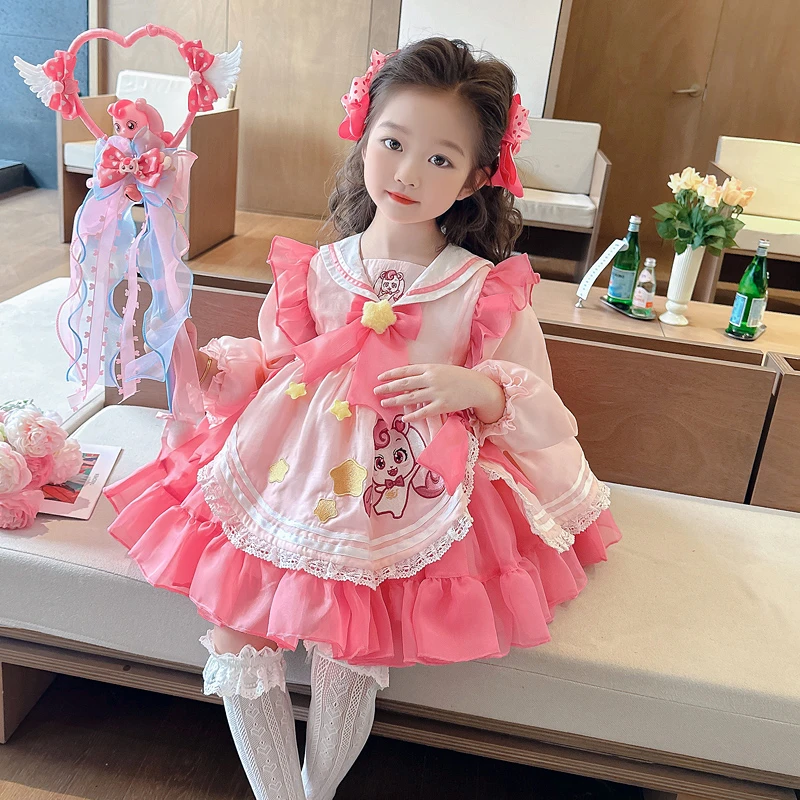 女宝宝爱心奇妙萌可公主裙2024新款女小童cos可爱甜美洛丽塔裙子
