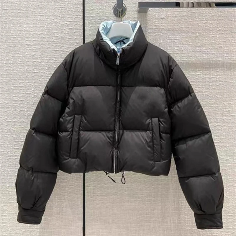 P家对版立领面包服保暖撞色短款棉服外套女DY478