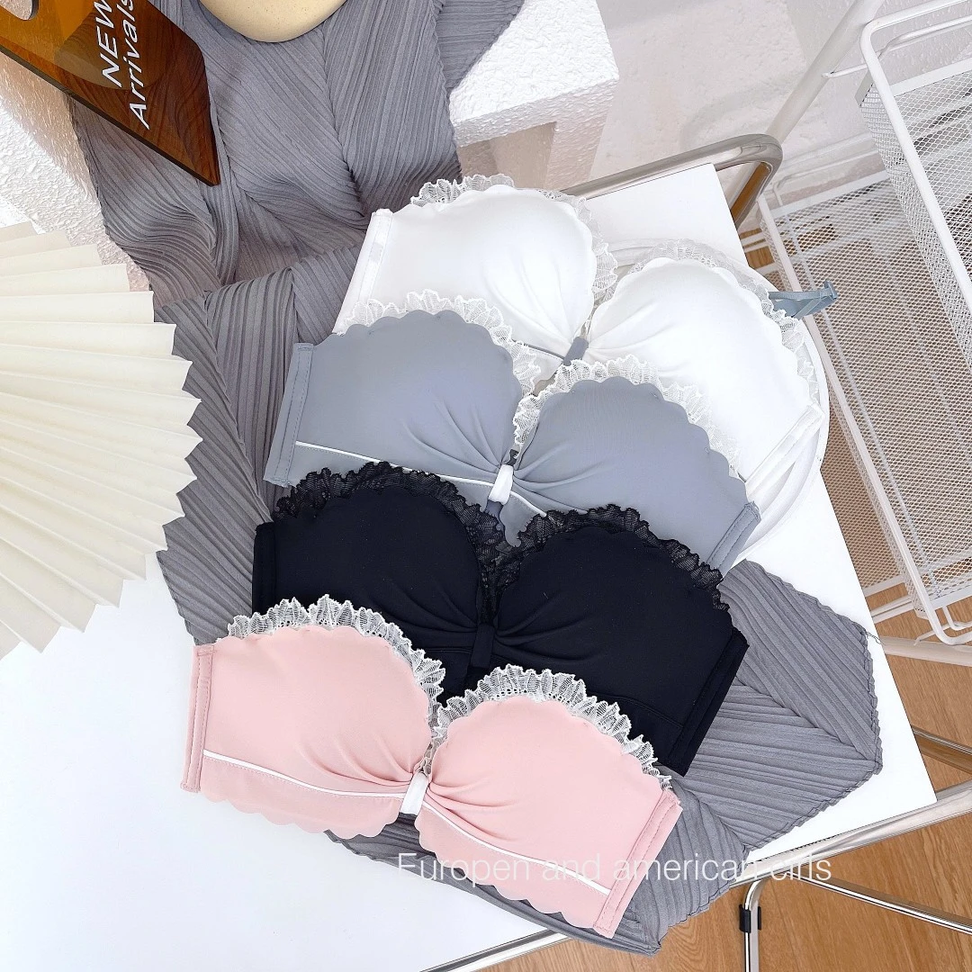 【清仓特惠】云朵绵绵小胸聚拢无钢圈中厚杯甜美纯欲文胸内裤套装32