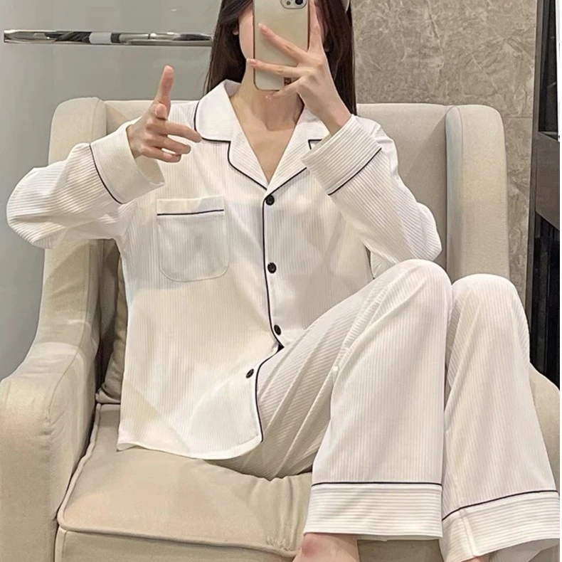 【绒化】秋冬新款睡衣双面海岛绒加厚蓄热保暖柔软女家居服套装522