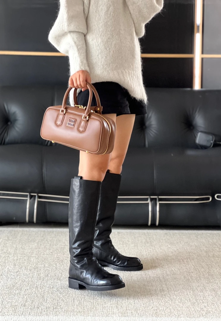 基石系列 意大利皮水洗牛皮长筒靴 大长腿马靴时尚女