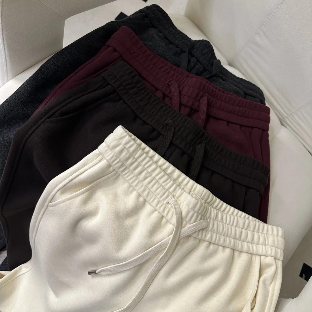 qgg女装秋冬新品极简松紧腰羊绒蚕丝阔腿裤   982820