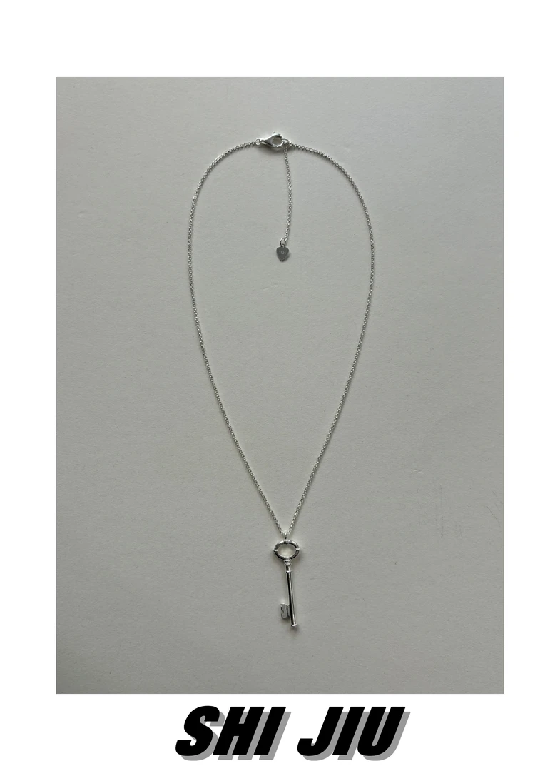 坠链均925银 纯银极简轻奢钥匙项链