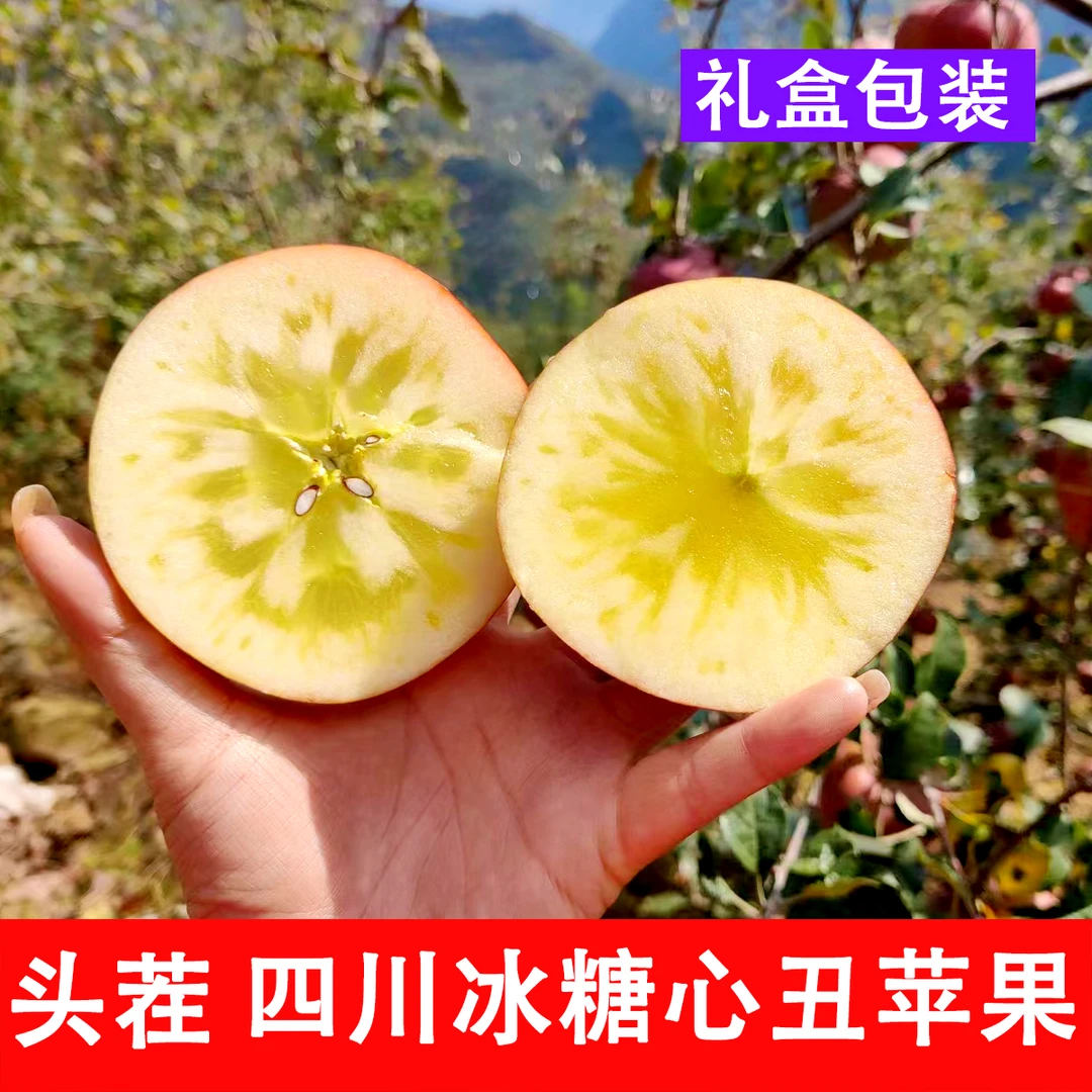 丑苹果四川盐源高山红富士重量8斤5斤苹果冰糖心新鲜现摘自然脆甜