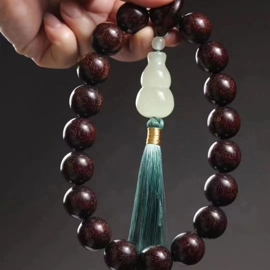 紫檀木手持手串小叶紫檀佛珠念珠挂件木珠男士款葫芦款手持车挂件
