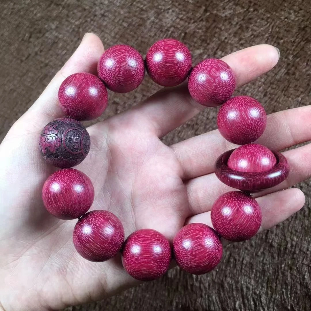 巴西紫玫瑰手串紫罗兰佛珠进宝紫苏木手串男女款紫檀佛珠檀木手串