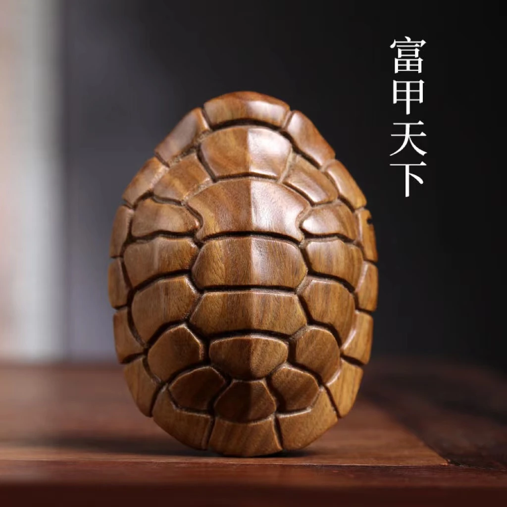 绿檀木雕刻富甲天下创意内饰挂件茶桌茶宠个性钥匙挂扣工艺品