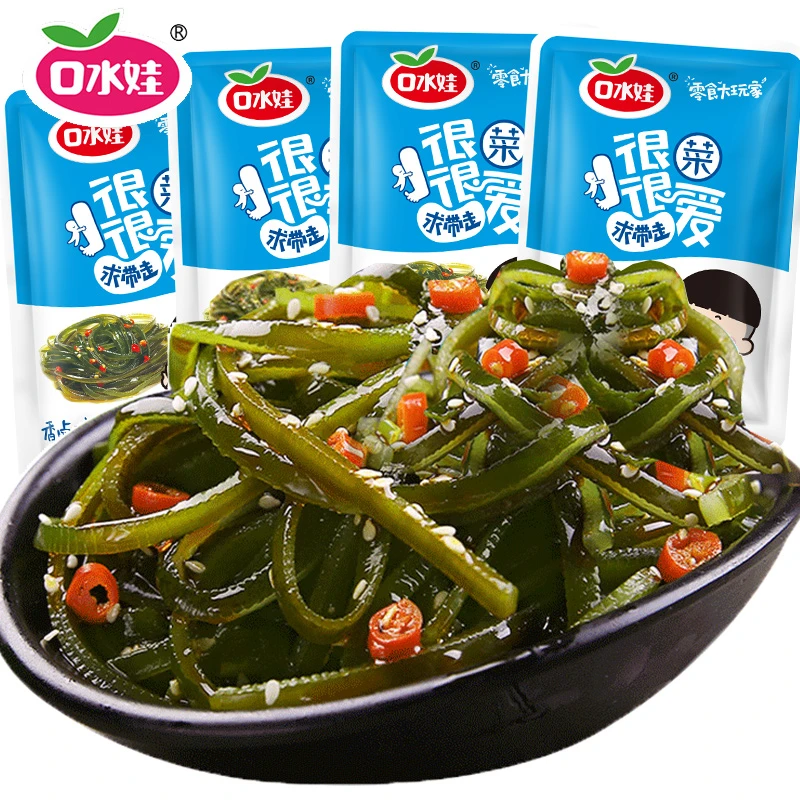 口水娃海带丝开袋即食下饭菜香辣爽脆新鲜追剧零食