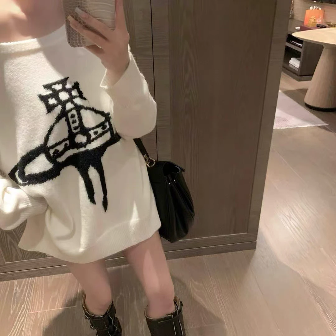 29-49卫衣长袖白色针织时尚宽松加厚重工秋冬网红百搭