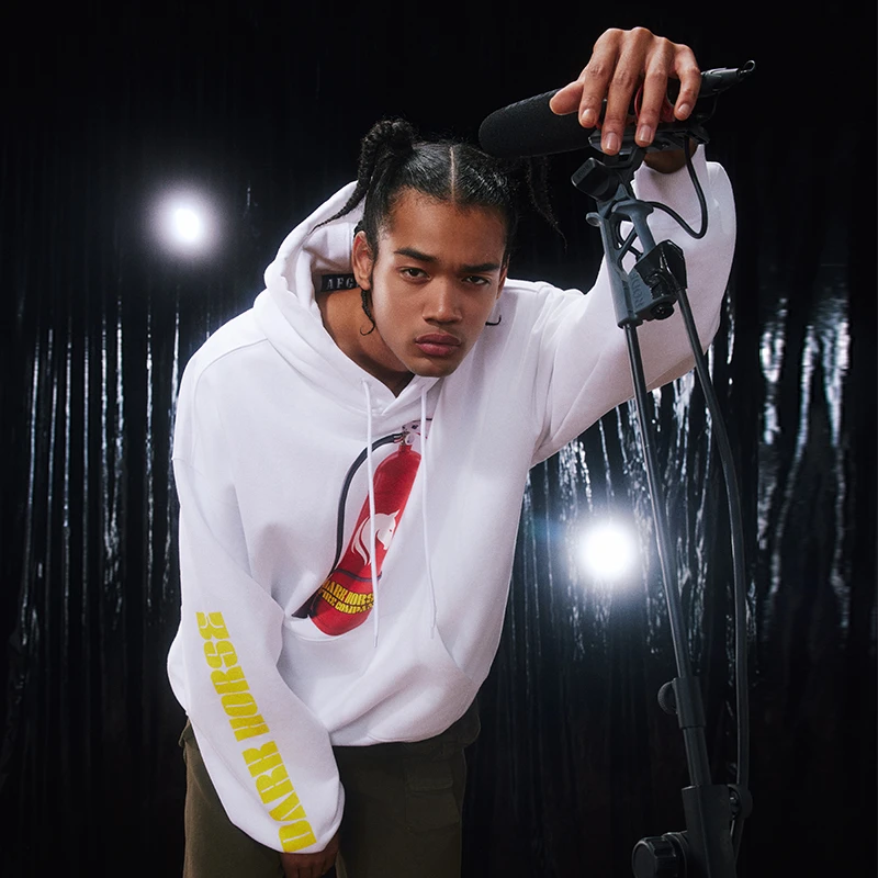 AFGK黑马季节·灭火器帽衫美式潮流百搭字母印花休闲抽绳卫衣