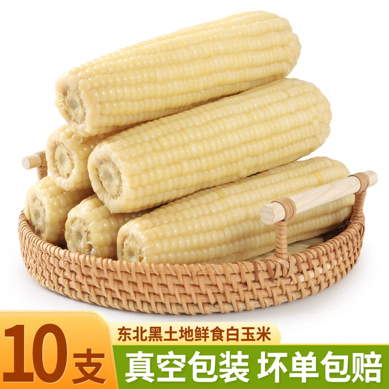 【整箱5斤以上】东北新鲜采摘白糯玉米黏玉米真空包装甜玉米10支