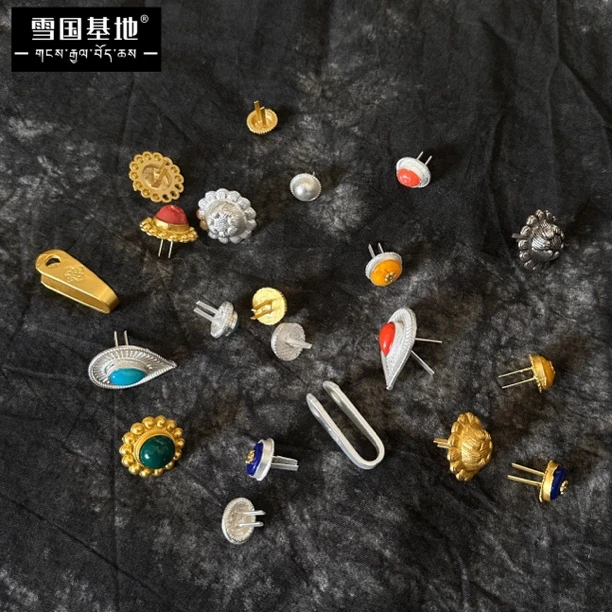 合金材质金属小花藏式藏民族手工制作DIY头饰首饰藏饰品配件装饰