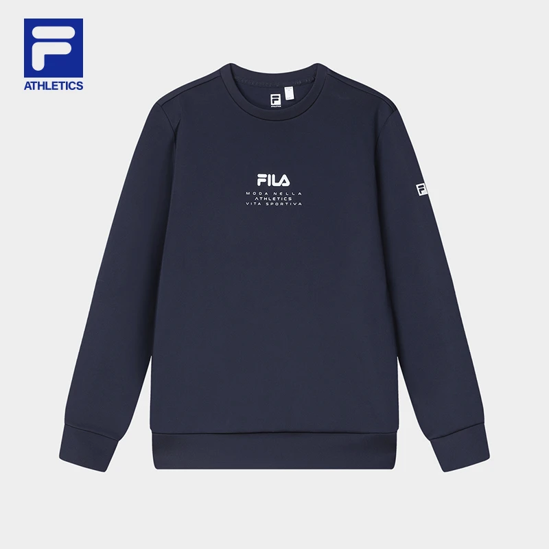 FILA 斐乐针织长袖上衣新款基础健身运动套头卫衣男A11M411206F
