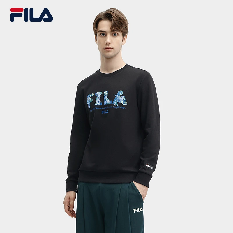 FILA×V&A联名系列斐乐针织套头衫新款时尚休闲卫衣男F11M418201F